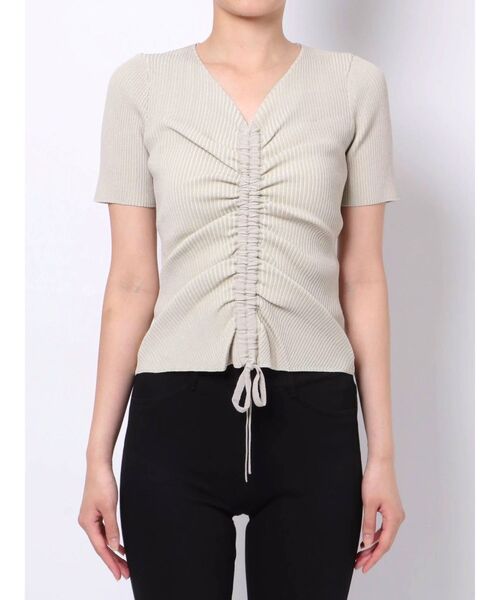 EMODA（エモダ）の「ドローストリングリブニット（ニット/セーター・レディース・ブラック/ブラウン/アイボリー/ミント・FREE）」の16枚目の写真