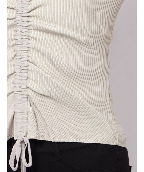 EMODA（エモダ）の「ドローストリングリブニット（ニット/セーター・レディース・ブラック/ブラウン/アイボリー/ミント・FREE）」の8枚目の写真