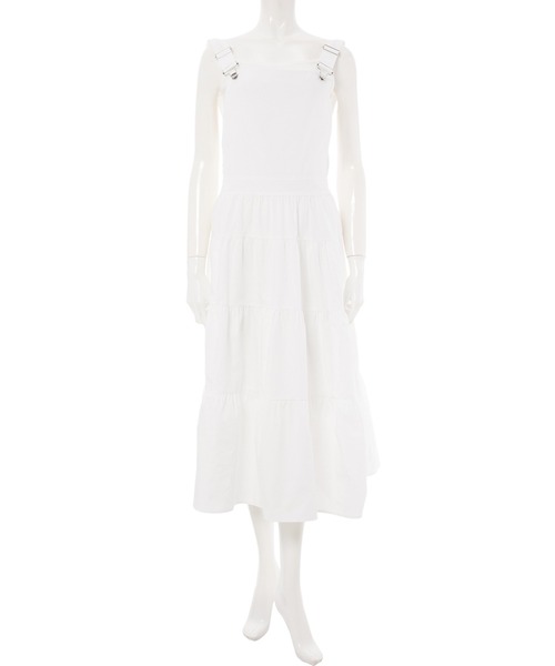 fifth calin（フィフスカラン）の「ティアードスカートサロペット（ワンピース・レディース・ホワイト/ブラック・MEDIUM）」の11枚目の写真