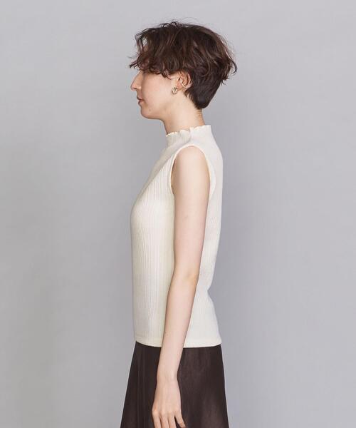 BEAUTY&YOUTH UNITED ARROWS（ビューティーアンドユースユナイテッドアローズ）の「BY ランダムリブボトルネックノースリーブカットソー（Tシャツ/カットソー・レディース・ライム/オフホワイト/ブラック・FREE）」の5枚目の写真