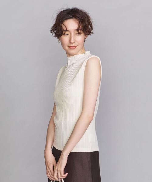 BEAUTY&YOUTH UNITED ARROWS（ビューティーアンドユースユナイテッドアローズ）の「BY ランダムリブボトルネックノースリーブカットソー（Tシャツ/カットソー・レディース・ライム/オフホワイト/ブラック・FREE）」の7枚目の写真