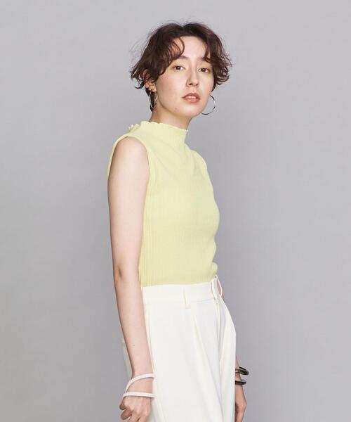 BEAUTY&YOUTH UNITED ARROWS（ビューティーアンドユースユナイテッドアローズ）の「BY ランダムリブボトルネックノースリーブカットソー（Tシャツ/カットソー・レディース・ライム/オフホワイト/ブラック・FREE）」の10枚目の写真