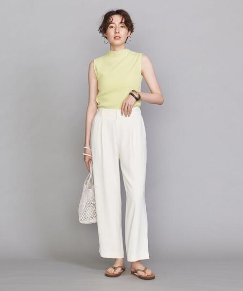 BEAUTY&YOUTH UNITED ARROWS（ビューティーアンドユースユナイテッドアローズ）の「BY ランダムリブボトルネックノースリーブカットソー（Tシャツ/カットソー・レディース・ライム/オフホワイト/ブラック・FREE）」の11枚目の写真
