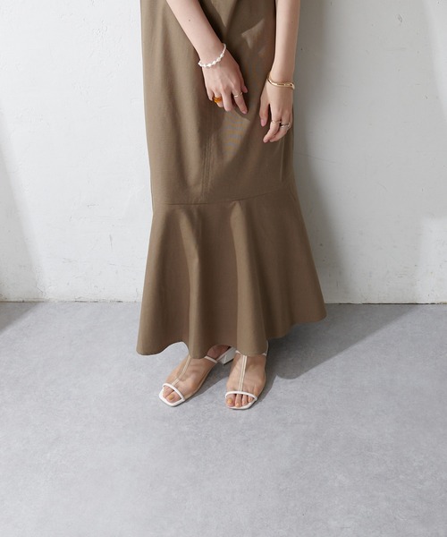 DISCOAT（ディスコート）の「【WEB限定】洗濯可能！マーメードキャミワンピース（ワンピース・レディース・ブラック/オリーブ/ライトベージュ/ネイビー/ブルー/チャコールグレー/グレー・FREE）」の15枚目の写真