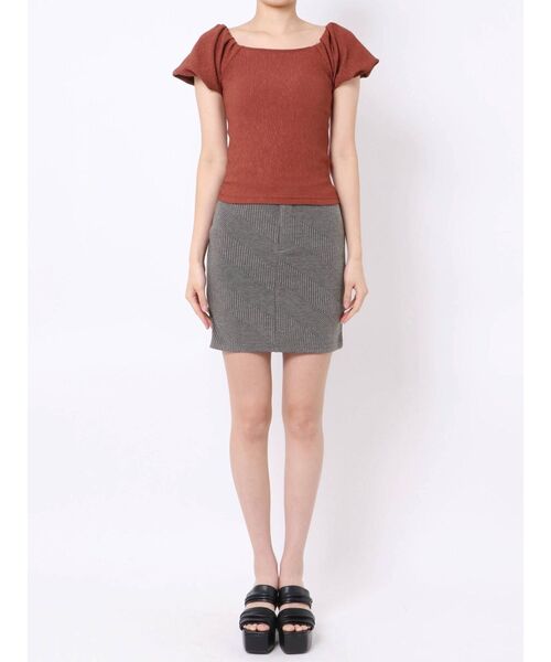 EMODA（エモダ）の「フィットカットリブスカート（スカート・レディース・ブラック/グレー/アイボリー/ミント・SMALL/MEDIUM）」の8枚目の写真