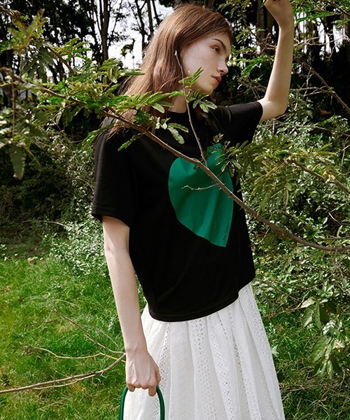 Fano Studios（ファノ ストゥディオズ）の「ハートプリント ワイドサイズ ベーシックTシャツ FX21S110【Fano Studios】（Tシャツ/カットソー・レディース・ホワイト/ブラック・S/L/M）」の5枚目の写真