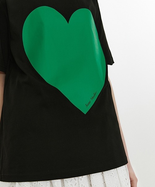 Fano Studios（ファノ ストゥディオズ）の「ハートプリント ワイドサイズ ベーシックTシャツ FX21S110【Fano Studios】（Tシャツ/カットソー・レディース・ホワイト/ブラック・S/L/M）」の12枚目の写真