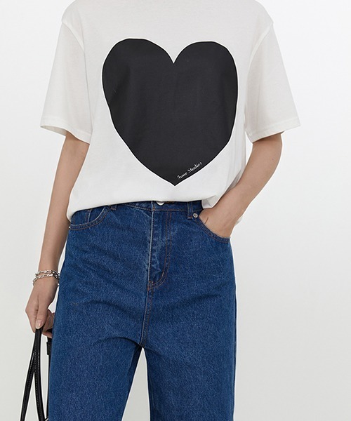 Fano Studios（ファノ ストゥディオズ）の「ハートプリント ワイドサイズ ベーシックTシャツ FX21S110【Fano Studios】（Tシャツ/カットソー・レディース・ホワイト/ブラック・S/L/M）」の17枚目の写真