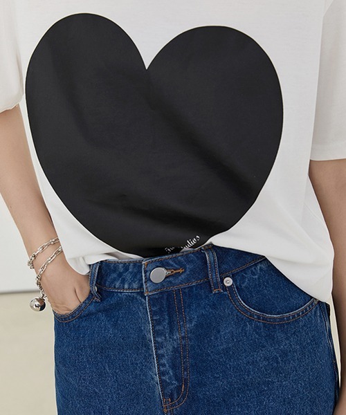 Fano Studios（ファノ ストゥディオズ）の「ハートプリント ワイドサイズ ベーシックTシャツ FX21S110【Fano Studios】（Tシャツ/カットソー・レディース・ホワイト/ブラック・S/L/M）」の19枚目の写真
