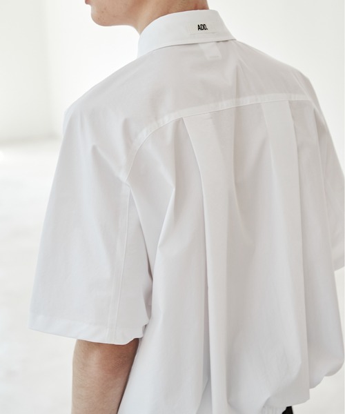 ADD SEOUL（エーディーディーソウル）の「【ADD SEOUL】EASYWEAR BALLOON SHIRT / イージーウェア バルーン リブ シャツ（シャツ/ブラウス・メンズ・ホワイト/ブルー・1/2）」の2枚目の写真