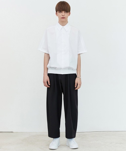 ADD SEOUL（エーディーディーソウル）の「【ADD SEOUL】EASYWEAR BALLOON SHIRT / イージーウェア バルーン リブ シャツ（シャツ/ブラウス・メンズ・ホワイト/ブルー・1/2）」の15枚目の写真