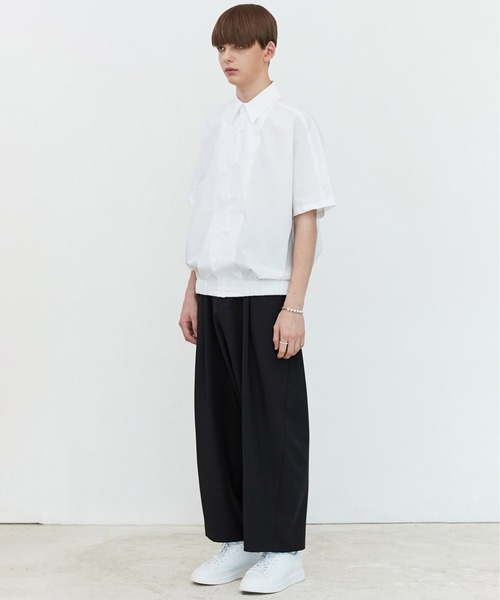 ADD SEOUL（エーディーディーソウル）の「【ADD SEOUL】EASYWEAR BALLOON SHIRT / イージーウェア バルーン リブ シャツ（シャツ/ブラウス・メンズ・ホワイト/ブルー・1/2）」の7枚目の写真