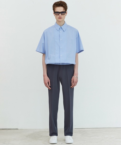 ADD SEOUL（エーディーディーソウル）の「【ADD SEOUL】EASYWEAR BALLOON SHIRT / イージーウェア バルーン リブ シャツ（シャツ/ブラウス・メンズ・ホワイト/ブルー・1/2）」の19枚目の写真