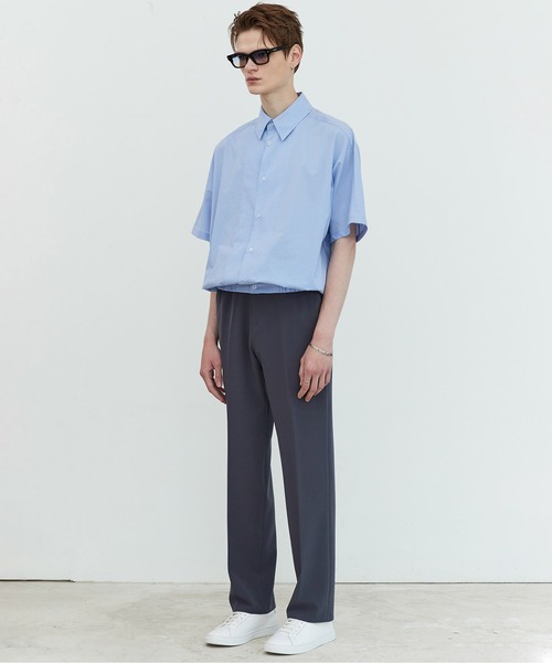 ADD SEOUL（エーディーディーソウル）の「【ADD SEOUL】EASYWEAR BALLOON SHIRT / イージーウェア バルーン リブ シャツ（シャツ/ブラウス・メンズ・ホワイト/ブルー・1/2）」の10枚目の写真