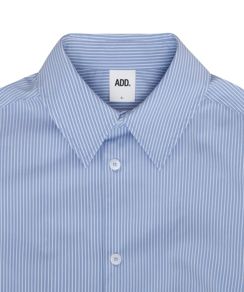ADD SEOUL（エーディーディーソウル）の「【ADD SEOUL】EASYWEAR BALLOON SHIRT / イージーウェア バルーン リブ シャツ（シャツ/ブラウス・メンズ・ホワイト/ブルー・1/2）」の8枚目の写真