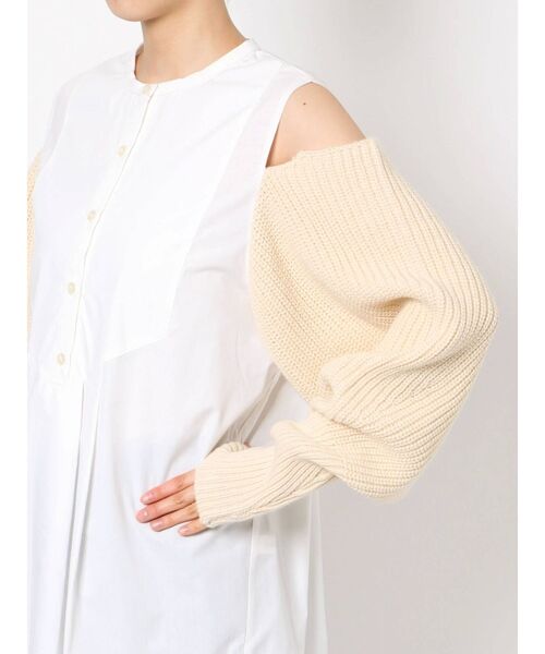 LAGUNAMOON（ラグナムーン）の「ニットボレロドッキングブラウス（シャツ/ブラウス・レディース・アイボリー/グレー・FREE）」の6枚目の写真