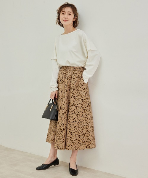ROPE' PICNIC(ロペピクニック)の「アニマルドットマーメイドフレアスカート(スカート・レディース・ブラック/キャメル/ベージュ・38)」の14枚目の写真