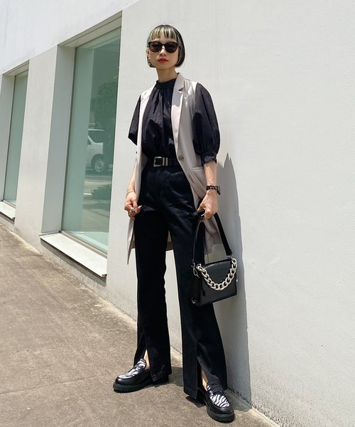 PAGEBOY(ページボーイ)の「ロングジレジャケット(その他アウター・レディース・ブラック/グレイッシュベージュ/オフホワイト・FREE)」の13枚目の写真