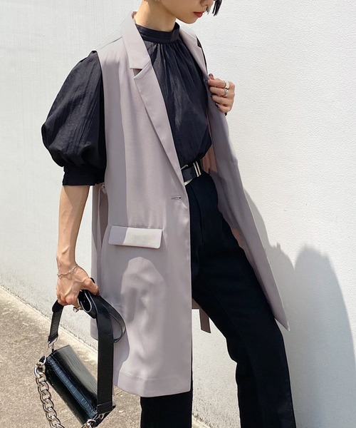 PAGEBOY(ページボーイ)の「ロングジレジャケット(その他アウター・レディース・ブラック/グレイッシュベージュ/オフホワイト・FREE)」の11枚目の写真