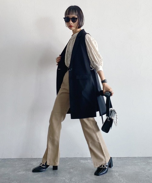 PAGEBOY(ページボーイ)の「ロングジレジャケット(その他アウター・レディース・ブラック/グレイッシュベージュ/オフホワイト・FREE)」の9枚目の写真