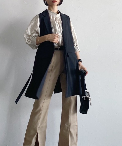 PAGEBOY(ページボーイ)の「ロングジレジャケット(その他アウター・レディース・ブラック/グレイッシュベージュ/オフホワイト・FREE)」の8枚目の写真