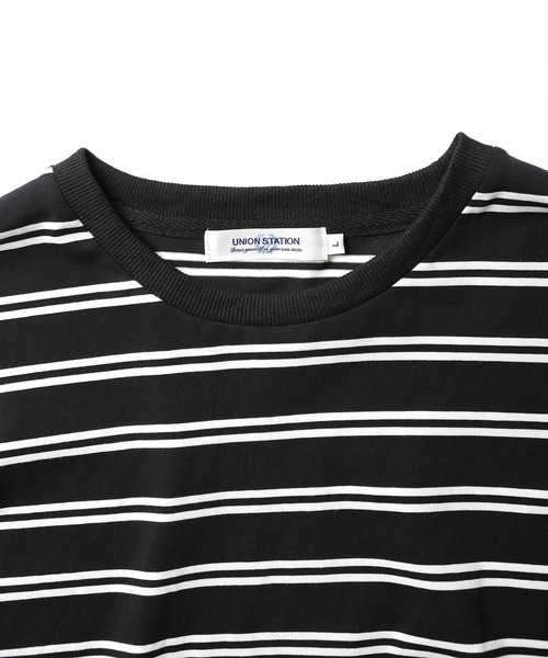 UNION STATION（ユニオンステーション）の「天竺ボーダーロングTシャツ（Tシャツ/カットソー・メンズ・ホワイト系その他/ブラック系その他・S/M/L）」の9枚目の写真