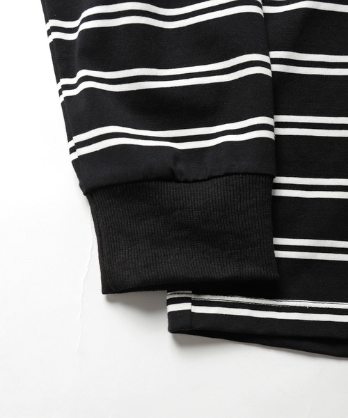 UNION STATION（ユニオンステーション）の「天竺ボーダーロングTシャツ（Tシャツ/カットソー・メンズ・ホワイト系その他/ブラック系その他・S/M/L）」の10枚目の写真