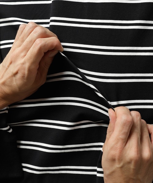 UNION STATION（ユニオンステーション）の「天竺ボーダーロングTシャツ（Tシャツ/カットソー・メンズ・ホワイト系その他/ブラック系その他・S/M/L）」の11枚目の写真