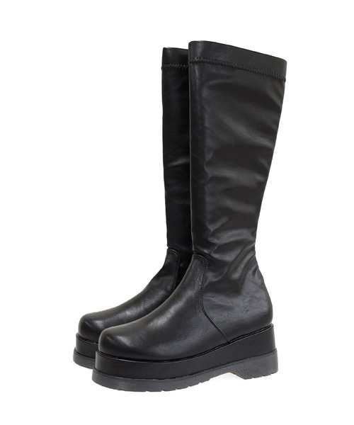 sango（sango）の「ラウンドトゥトラックソールストレッチロングブーツ（ブーツ・レディース・ブラック/アイボリー/グレイッシュベージュ・LL/S/M/L）」の14枚目の写真