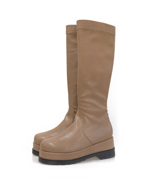 sango（sango）の「ラウンドトゥトラックソールストレッチロングブーツ（ブーツ・レディース・ブラック/アイボリー/グレイッシュベージュ・LL/S/M/L）」の15枚目の写真