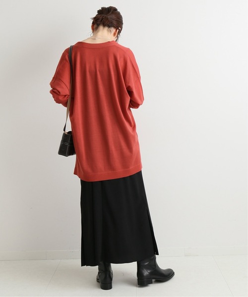 IENA（イエナ）の「18ゲージVネックカーディガン◆（カーディガン/ボレロ・レディース・ライトグレー/レッド/ブラック・FREE）」の11枚目の写真