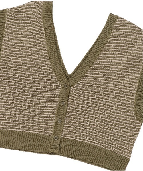 SPINNS（スピンズ）の「2WAY 柄アクリルベスト（ベスト・レディース・ブラウン/ナチュラル/カーキ・ONESIZE）」の10枚目の写真