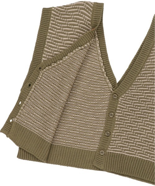 SPINNS（スピンズ）の「2WAY 柄アクリルベスト（ベスト・レディース・ブラウン/ナチュラル/カーキ・ONESIZE）」の13枚目の写真