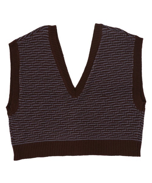 SPINNS（スピンズ）の「2WAY 柄アクリルベスト（ベスト・レディース・ブラウン/ナチュラル/カーキ・ONESIZE）」の5枚目の写真