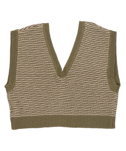 SPINNS（スピンズ）の「2WAY 柄アクリルベスト（ベスト・レディース・ブラウン/ナチュラル/カーキ・ONESIZE）」の9枚目の写真