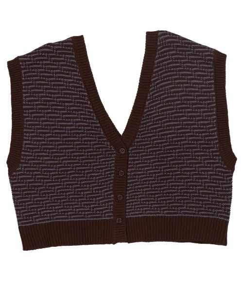 SPINNS（スピンズ）の「2WAY 柄アクリルベスト（ベスト・レディース・ブラウン/ナチュラル/カーキ・ONESIZE）」の4枚目の写真