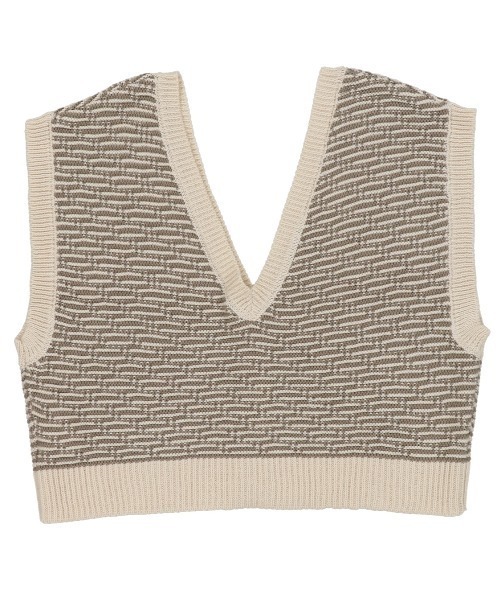 SPINNS（スピンズ）の「2WAY 柄アクリルベスト（ベスト・レディース・ブラウン/ナチュラル/カーキ・ONESIZE）」の7枚目の写真