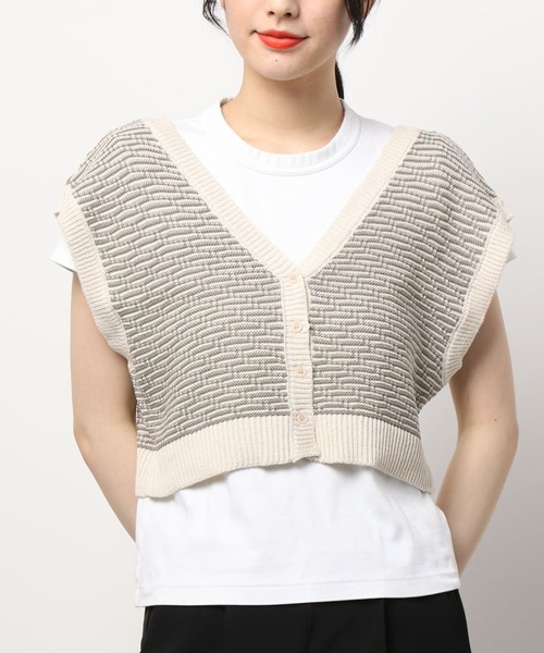 SPINNS（スピンズ）の「2WAY 柄アクリルベスト（ベスト・レディース・ブラウン/ナチュラル/カーキ・ONESIZE）」の16枚目の写真