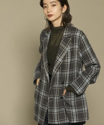 リネンMIXチェックジャケット