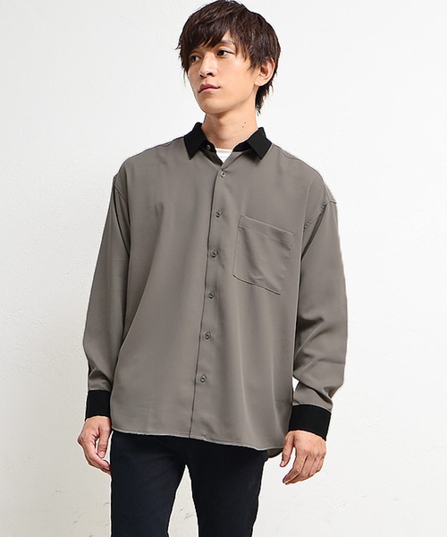 MinoriTY(マイノリティ)の「シャツ クレリック長袖シャツ(シャツ/ブラウス・メンズ・ホワイト/ブラック/ベージュ/ワイン/チャコール/グリーン/ブルー・M/L)」の4枚目の写真