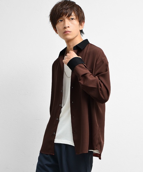 MinoriTY(マイノリティ)の「シャツ クレリック長袖シャツ(シャツ/ブラウス・メンズ・ホワイト/ブラック/ベージュ/ワイン/チャコール/グリーン/ブルー・M/L)」の7枚目の写真