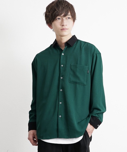 MinoriTY(マイノリティ)の「シャツ クレリック長袖シャツ(シャツ/ブラウス・メンズ・ホワイト/ブラック/ベージュ/ワイン/チャコール/グリーン/ブルー・M/L)」の5枚目の写真