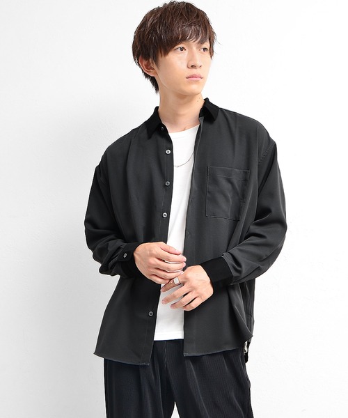 MinoriTY(マイノリティ)の「シャツ クレリック長袖シャツ(シャツ/ブラウス・メンズ・ホワイト/ブラック/ベージュ/ワイン/チャコール/グリーン/ブルー・M/L)」の1枚目の写真