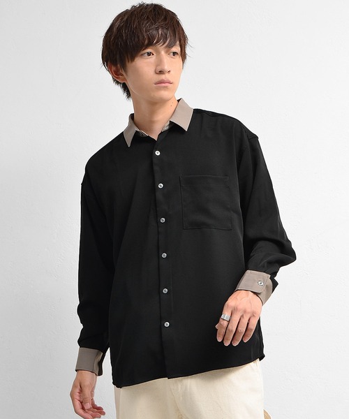 MinoriTY(マイノリティ)の「シャツ クレリック長袖シャツ(シャツ/ブラウス・メンズ・ホワイト/ブラック/ベージュ/ワイン/チャコール/グリーン/ブルー・M/L)」の3枚目の写真
