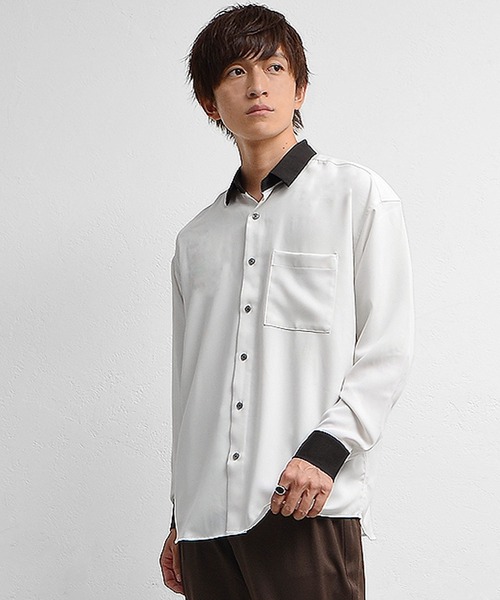 MinoriTY(マイノリティ)の「シャツ クレリック長袖シャツ(シャツ/ブラウス・メンズ・ホワイト/ブラック/ベージュ/ワイン/チャコール/グリーン/ブルー・M/L)」の11枚目の写真