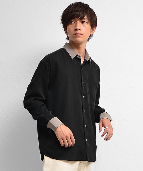 MinoriTY(マイノリティ)の「シャツ クレリック長袖シャツ(シャツ/ブラウス・メンズ・ホワイト/ブラック/ベージュ/ワイン/チャコール/グリーン/ブルー・M/L)」の14枚目の写真