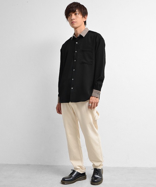 MinoriTY(マイノリティ)の「シャツ クレリック長袖シャツ(シャツ/ブラウス・メンズ・ホワイト/ブラック/ベージュ/ワイン/チャコール/グリーン/ブルー・M/L)」の21枚目の写真