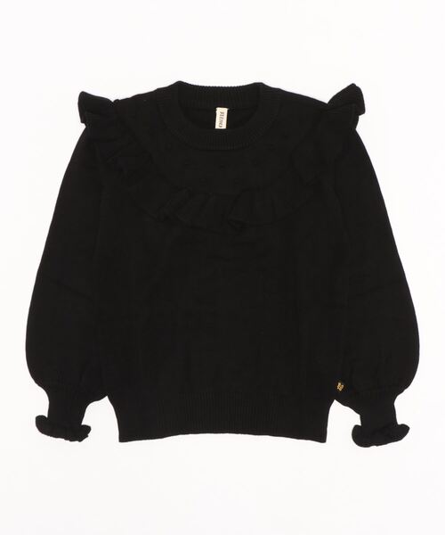 nino（ニノ）の「フリルヨークニット＃綿100％（ニット/セーター・キッズ・ホワイト/その他/ブラック・130cm/140cm/150cm）」の2枚目の写真