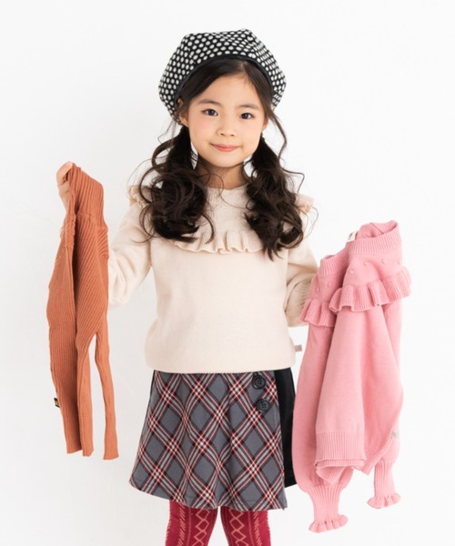 【セール】フリルヨークニット＃綿100％（ニット/セーター）｜nino（ニノ）