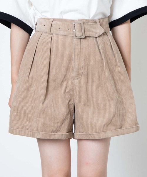 WEGO（ウィゴー）の「WEGO/コーデュロイベルト付きキュロット（チノパンツ・レディース・ブラック/ベージュ/サックスブルー・SMALL/MEDIUM）」の5枚目の写真